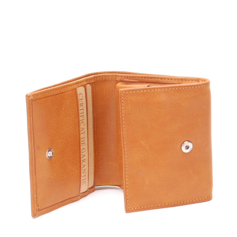 Oiled leather wallet and cards holder
