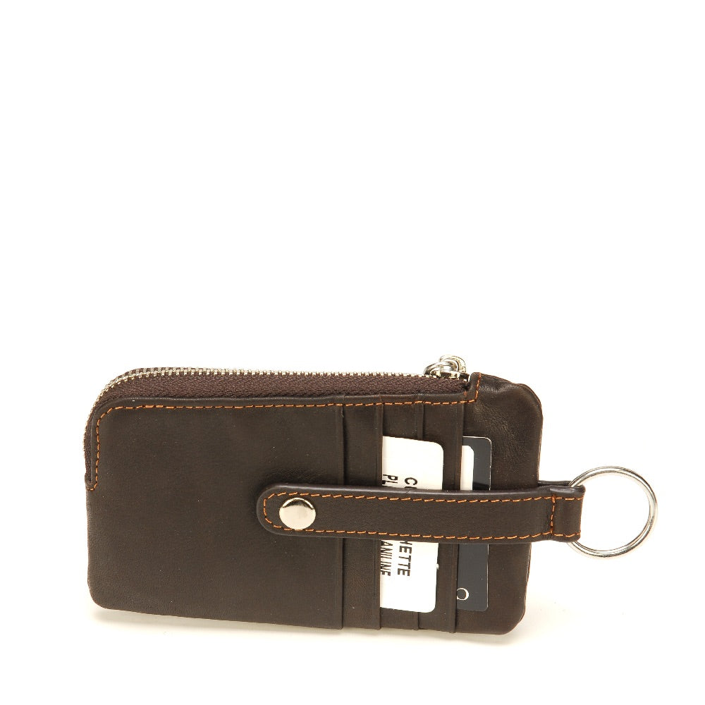Pablo key and coin holder in dipped leather