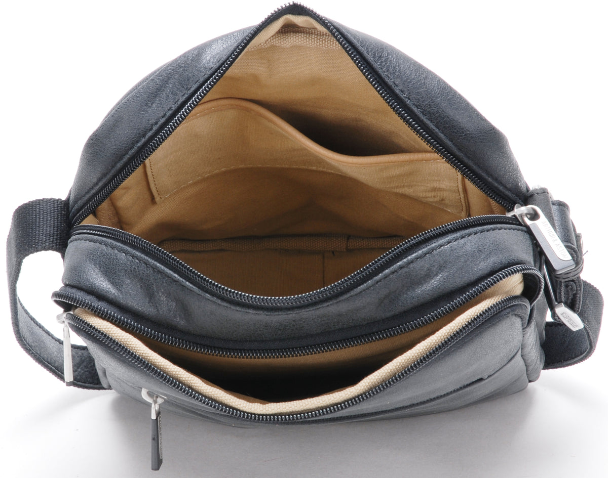 Cristiano large model crossbody bag in destroyed leather