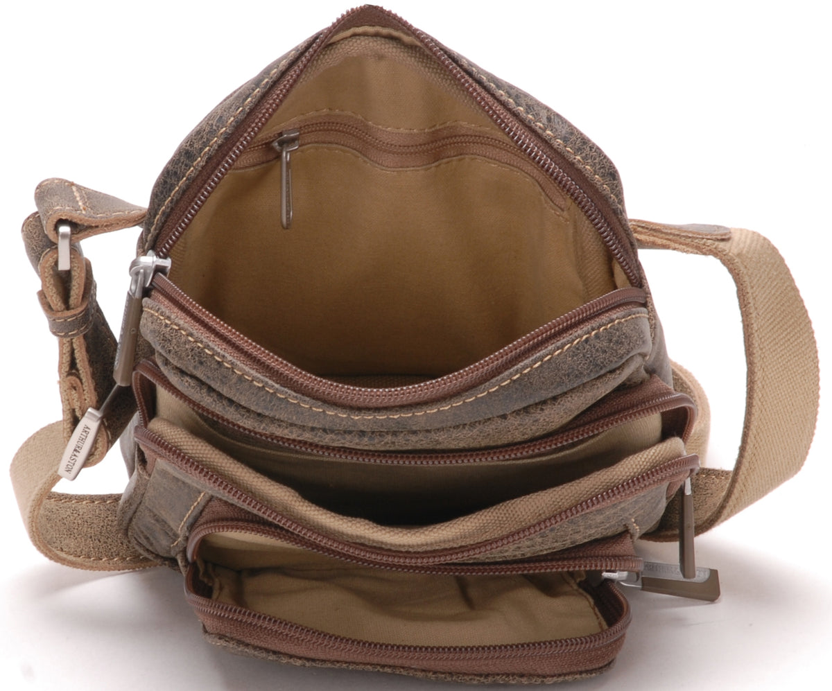 Cristiano small model crossbody bag in destroyed leather