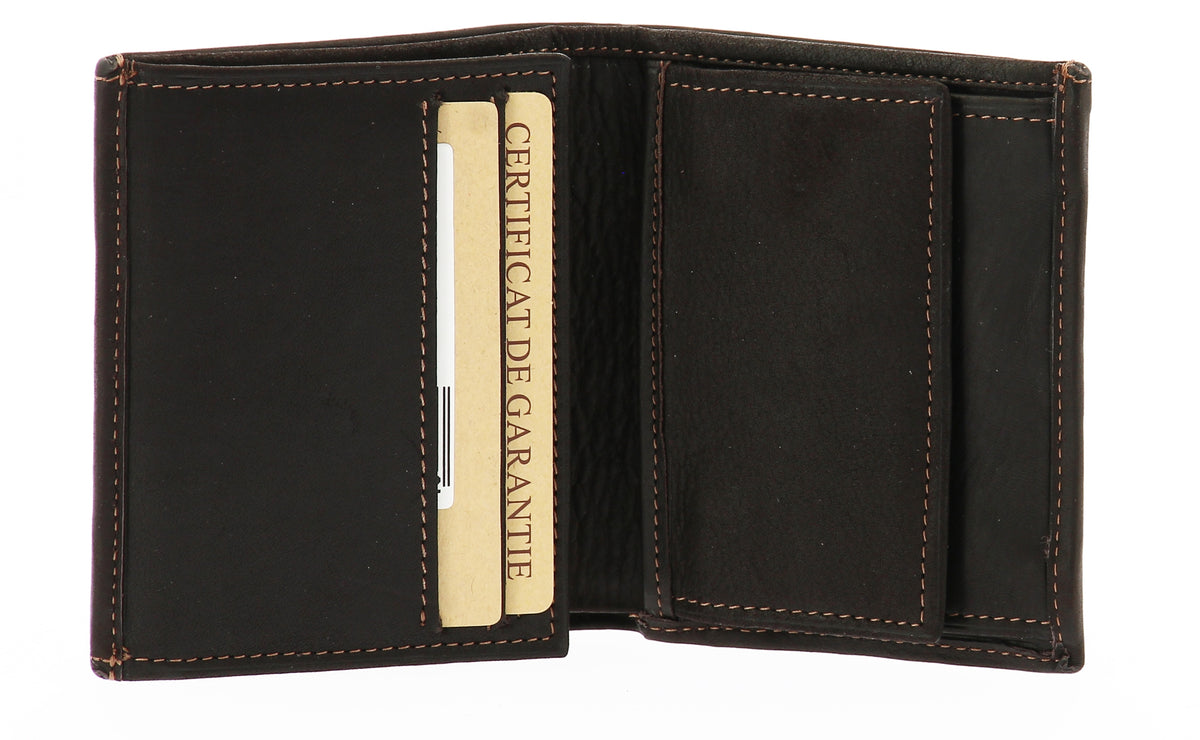 Louis card and coin holder in oiled leather