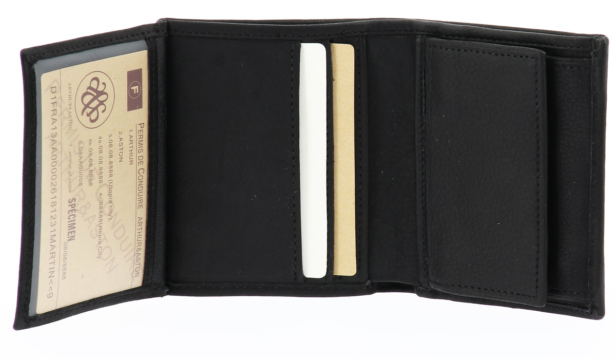 Louis card and coin holder in oiled leather