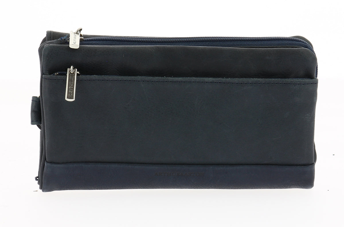 Portefeuille cuir huilé grand modèle Rose