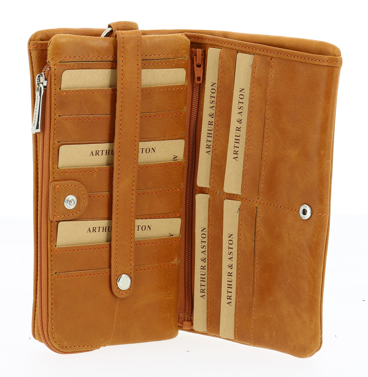 Portefeuille cuir huilé grand modèle Rose