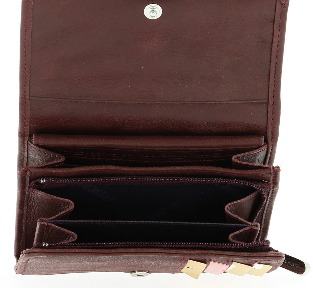Oiled cowhide leather wallet Pink