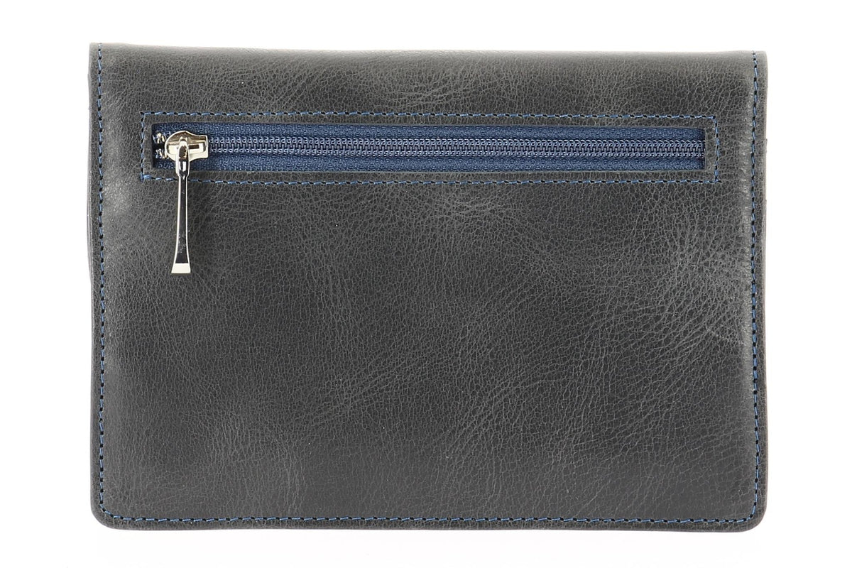 Oiled cowhide leather flap document holder Pink