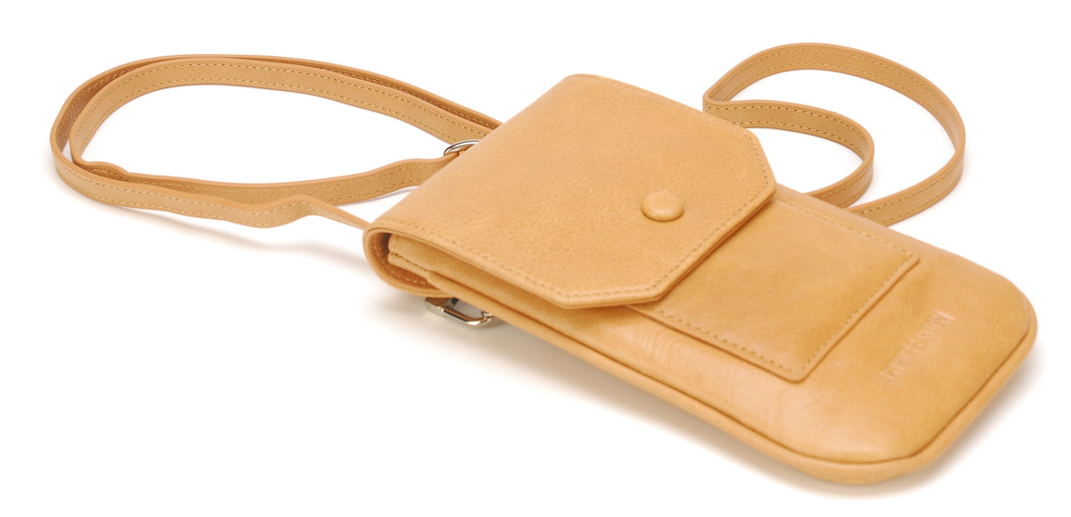 Pochette téléphone en cuir de buffle