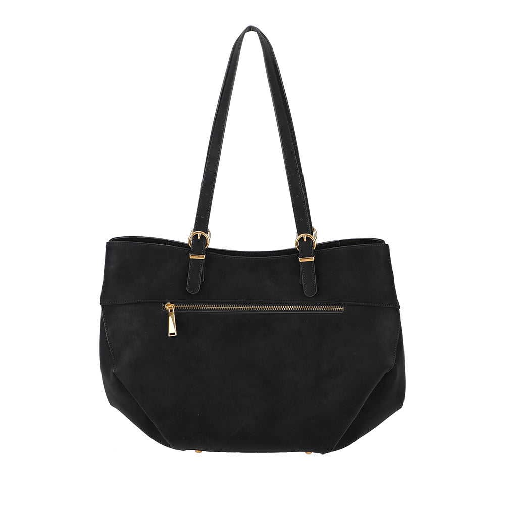Sac cabas L croûte de cuir Madelena