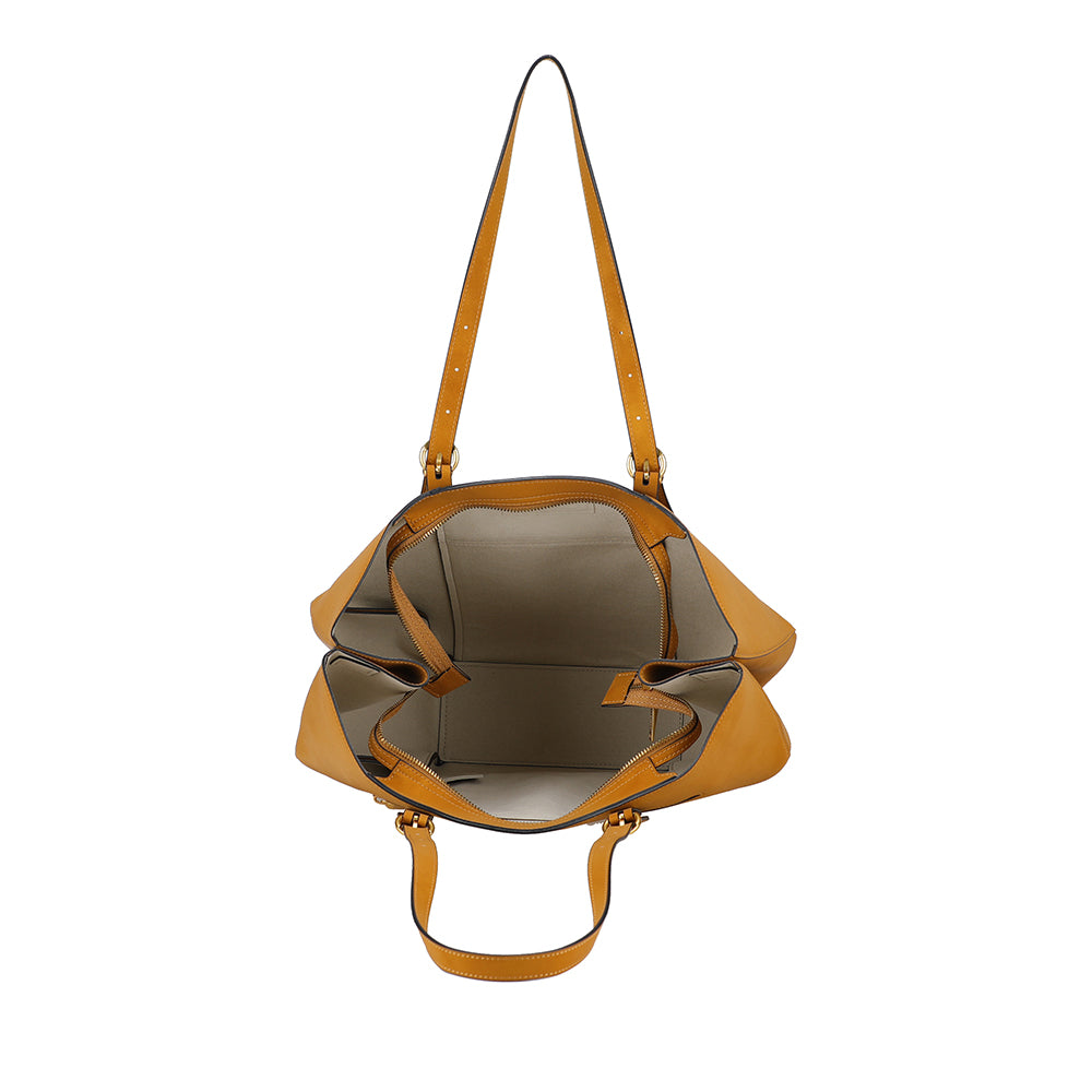 Sac cabas L croûte de cuir Madelena