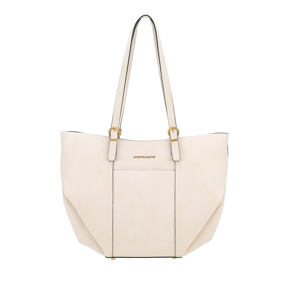Sac cabas L croûte de cuir Madelena