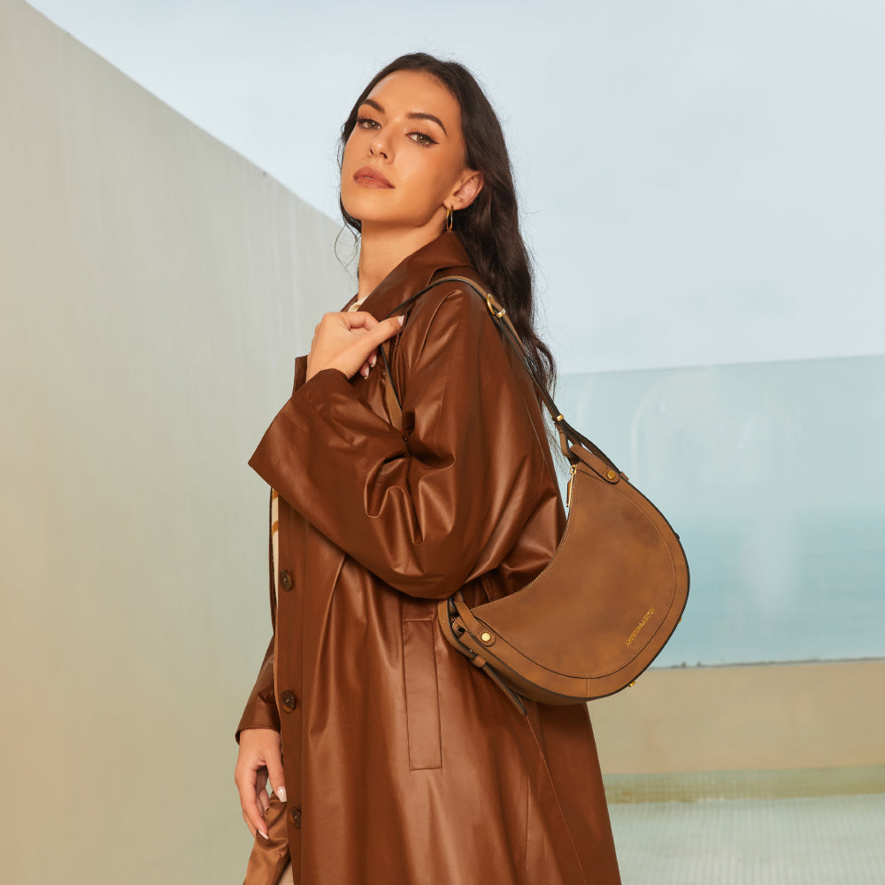 Sac épaule bandoulière croûte de cuir Madelena