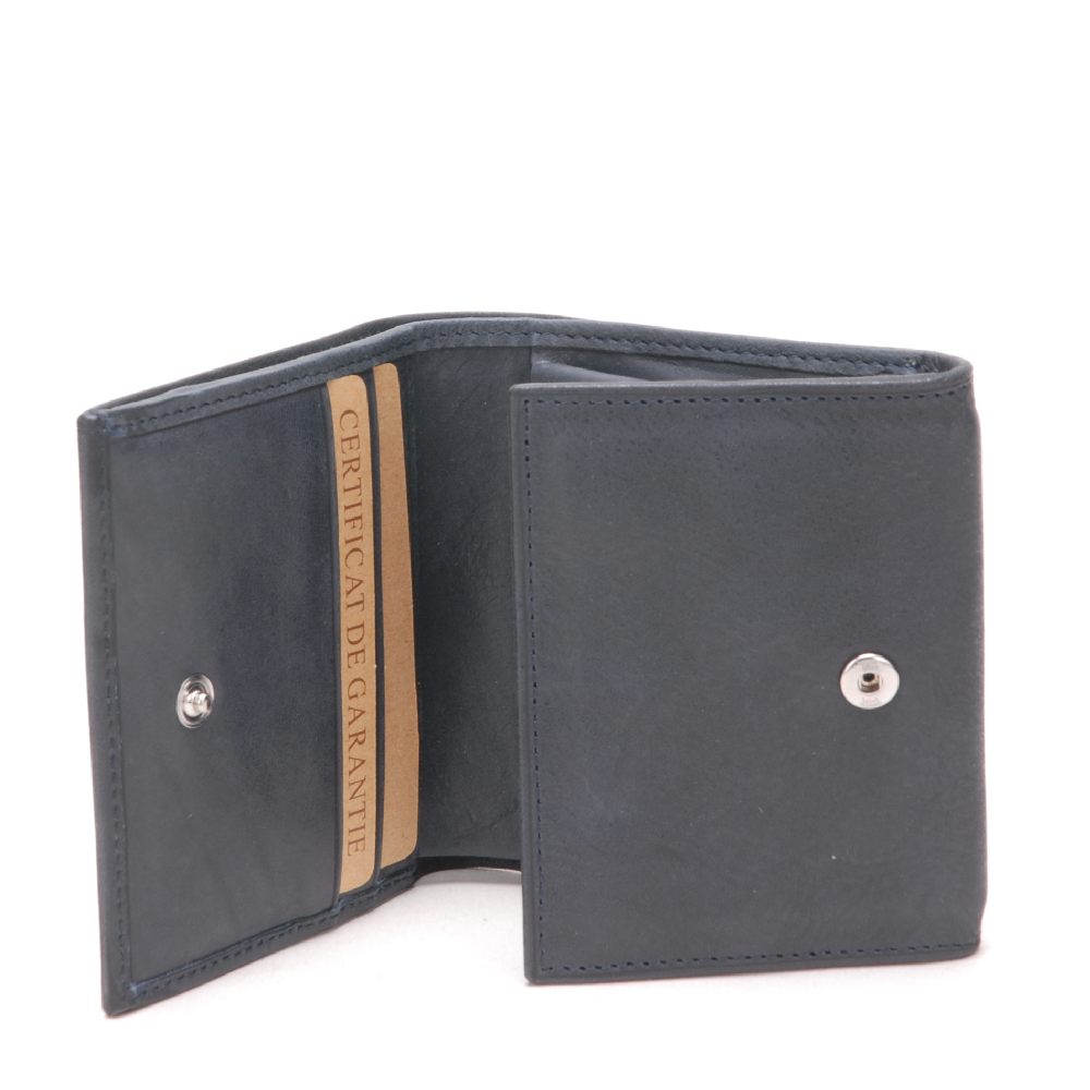 Oiled leather wallet and cards holder