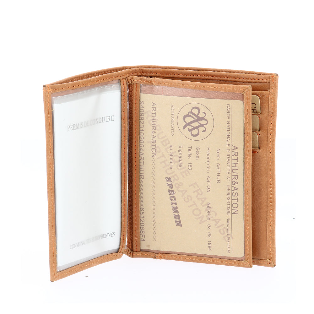 Portefeuille Rose en cuir