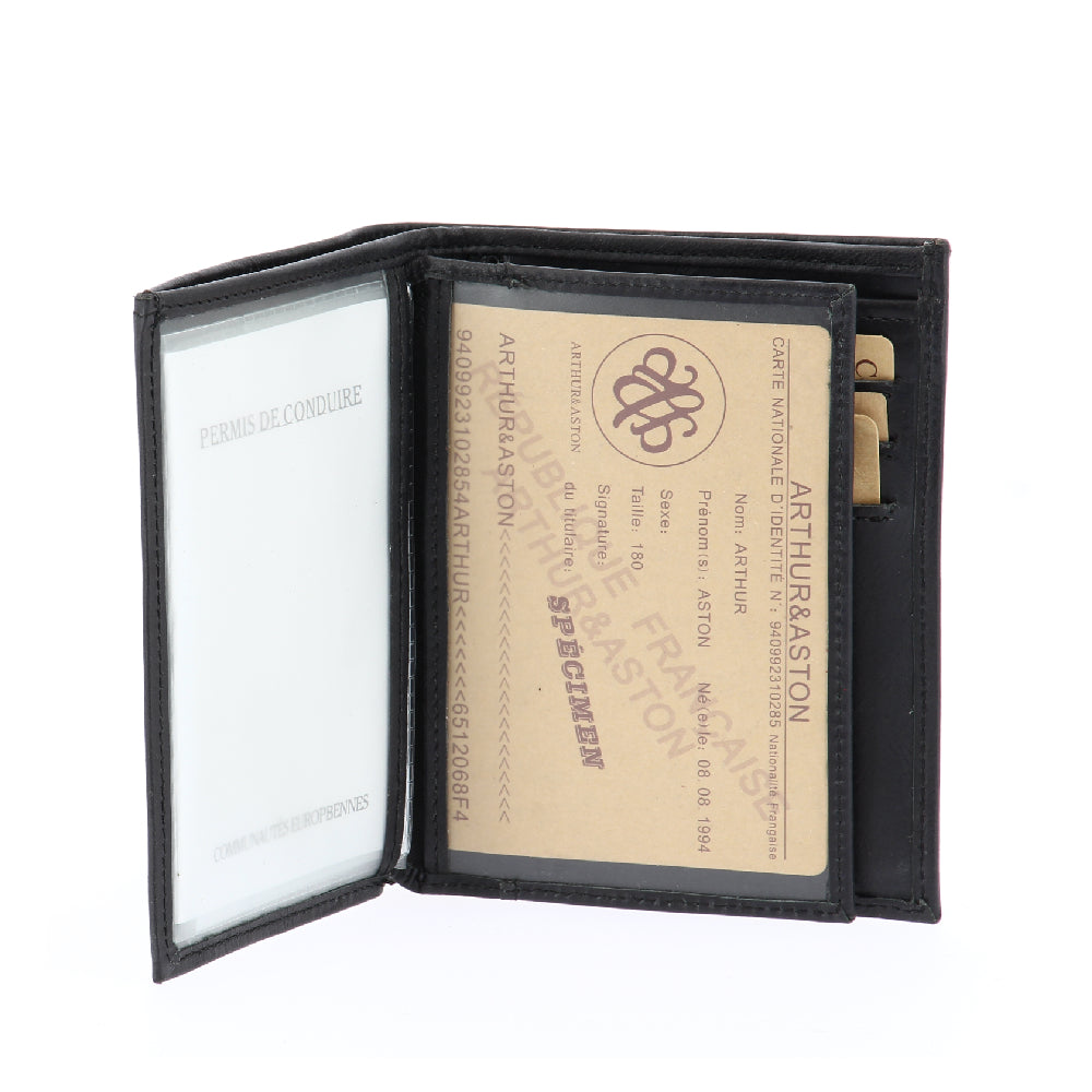 Portefeuille Rose en cuir