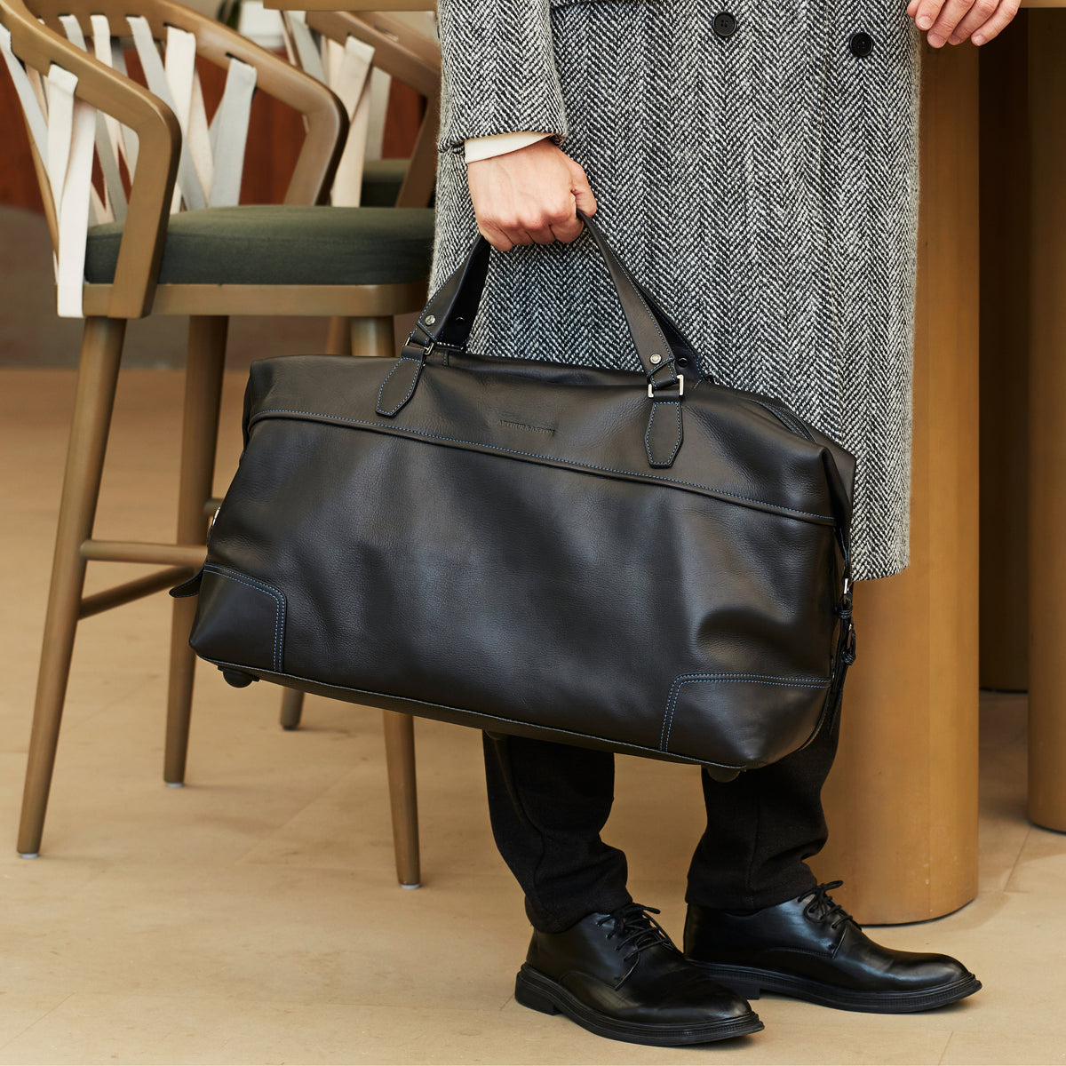 Sac de voyage en cuir plongé