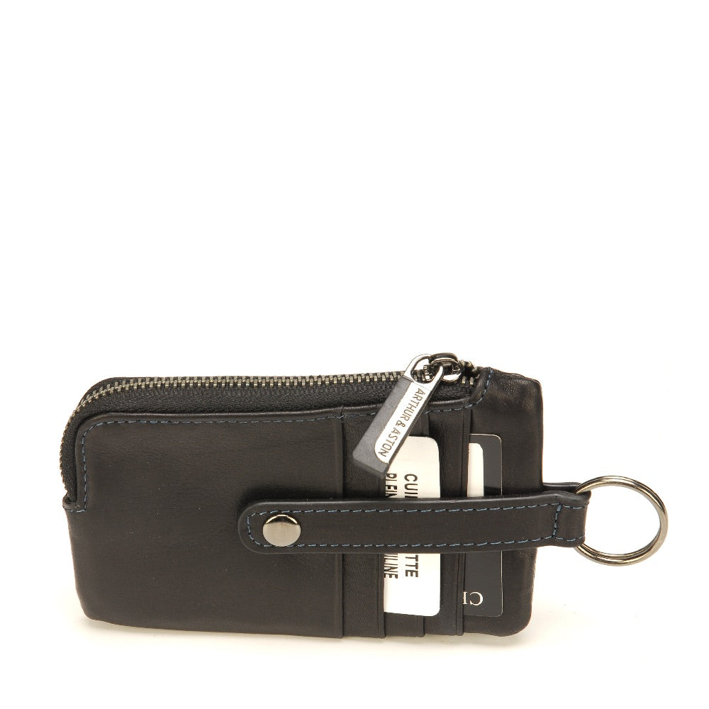 Porte-clé et monnaie Pablo en cuir plongé