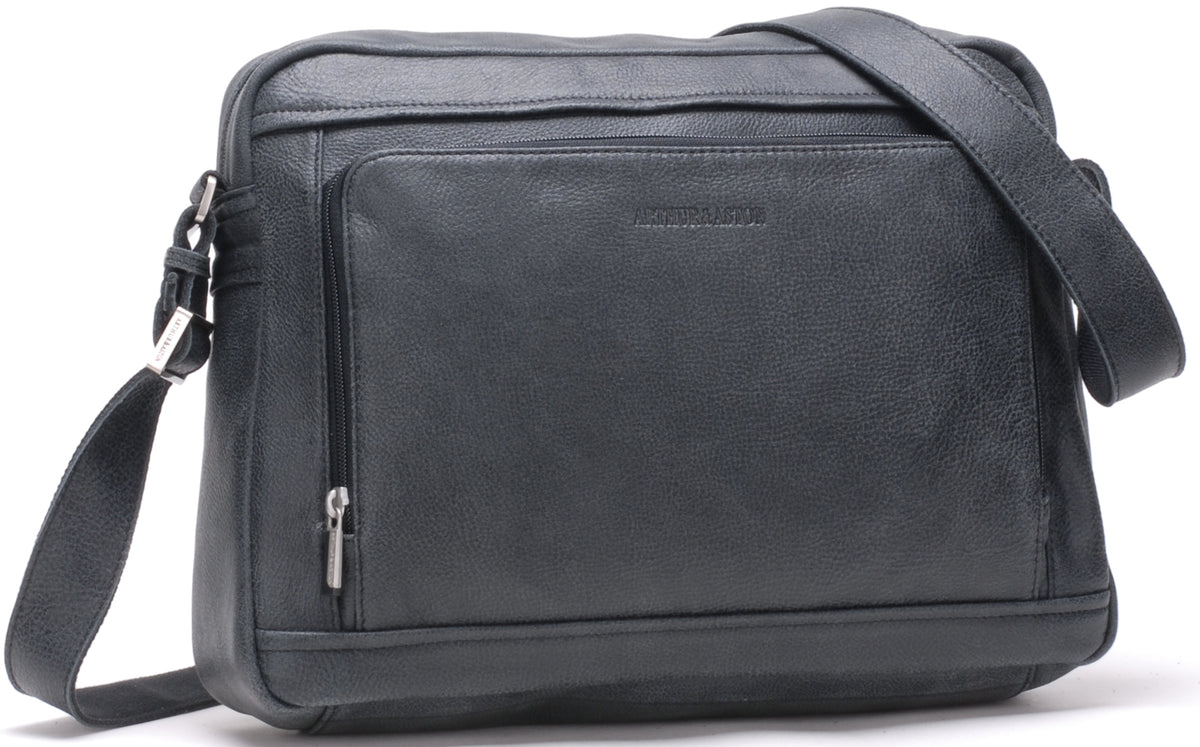 Cristiano destroyed leather satchel bag