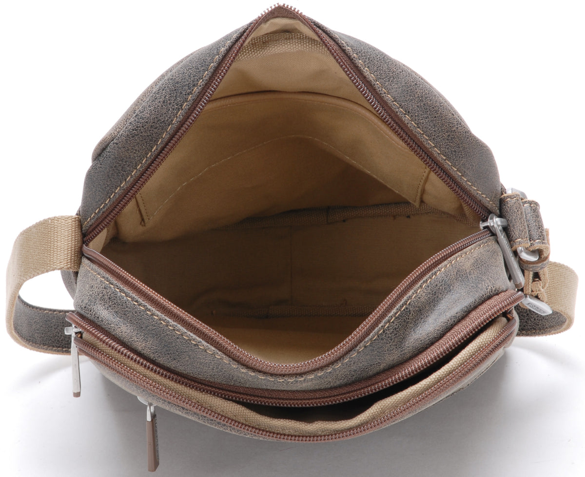Cristiano large model crossbody bag in destroyed leather