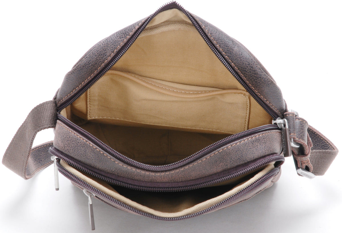 Cristiano large model crossbody bag in destroyed leather