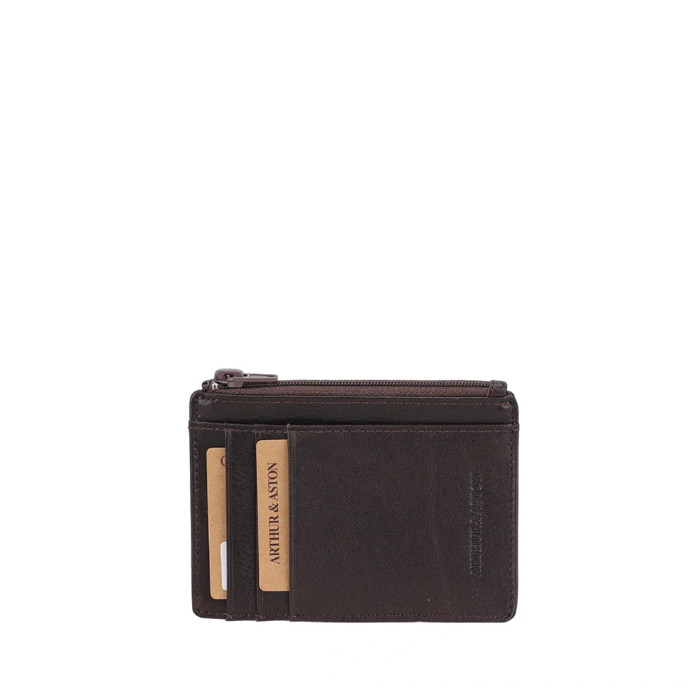 Petit Porte-cartes zippée Cuir Léon