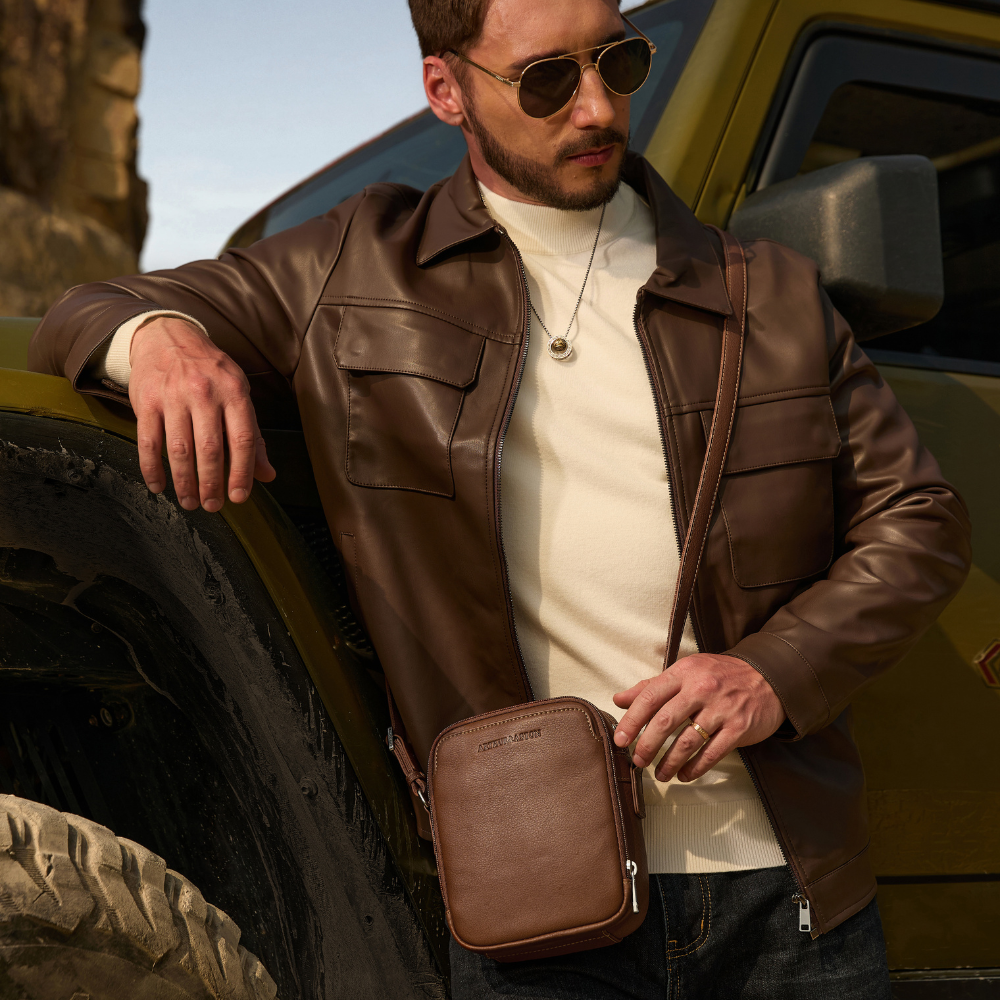 Moyen Sac Travers Ange Cuir