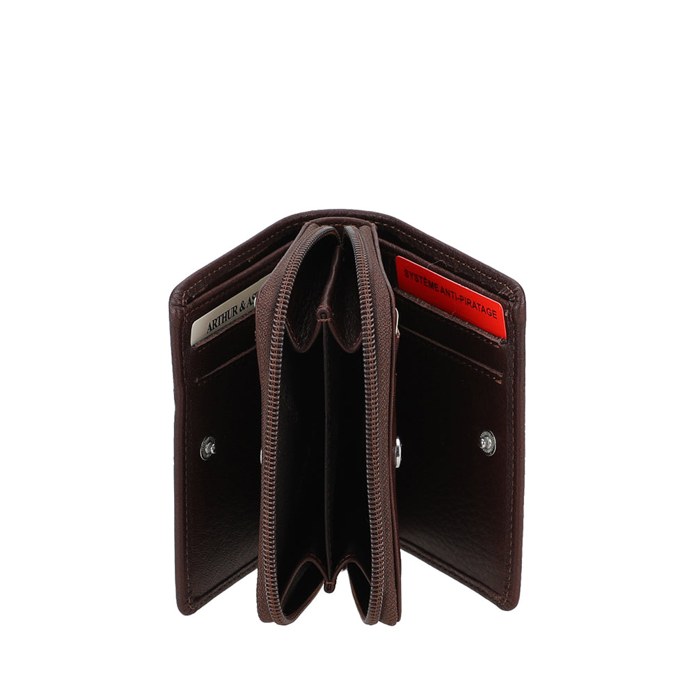 Porte-monnaie et cartes en cuir Ange