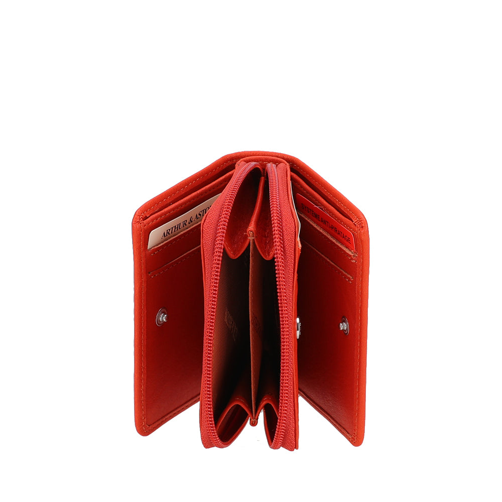 Porte-monnaie et cartes en cuir Ange