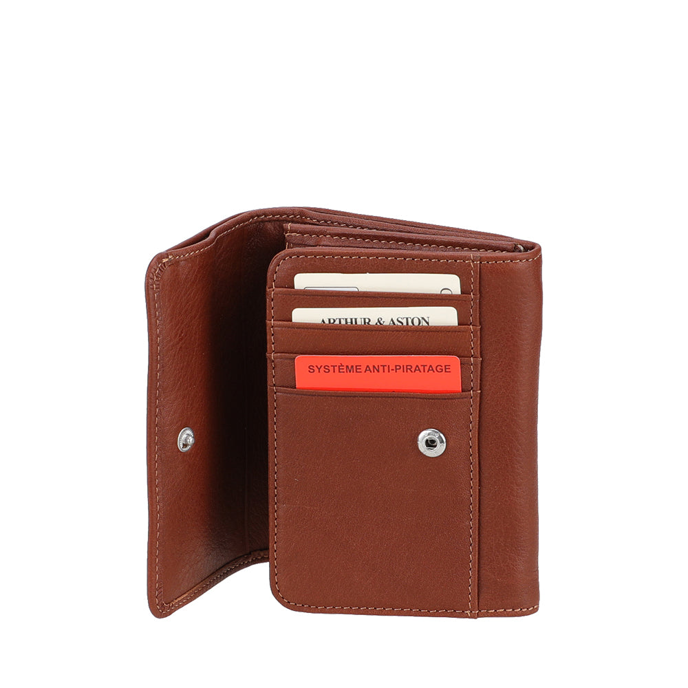 Porte-monnaie et cartes en cuir Ange
