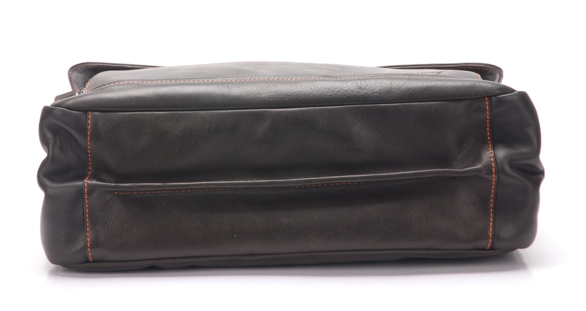 Serviette 2 soufflets cuir vachette et doublure coton