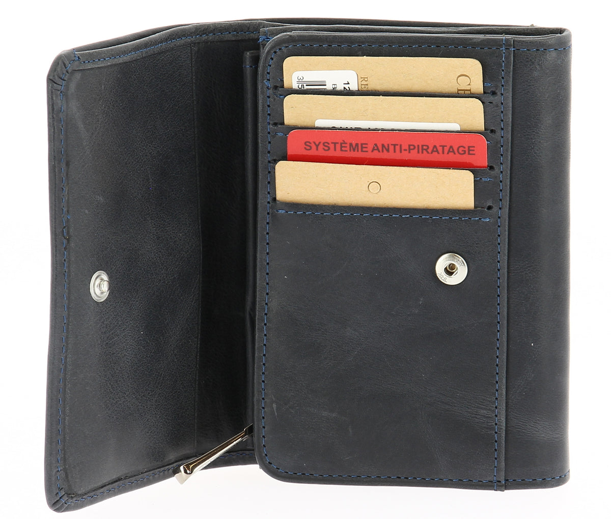 Oiled cowhide leather wallet Pink
