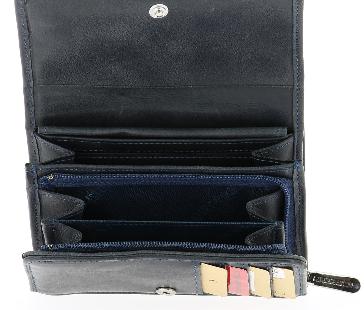 Oiled cowhide leather wallet Pink