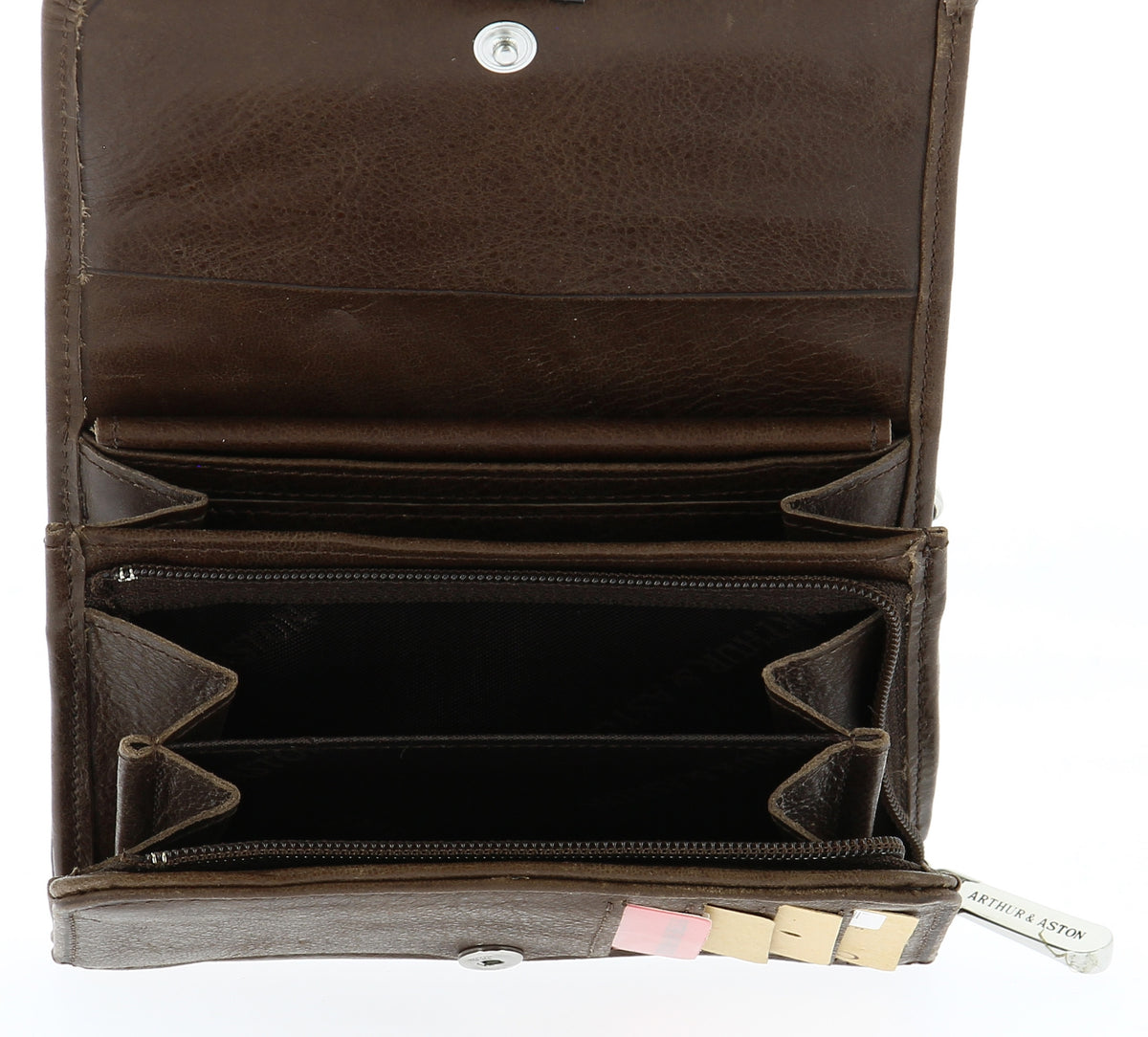 Oiled cowhide leather wallet Pink