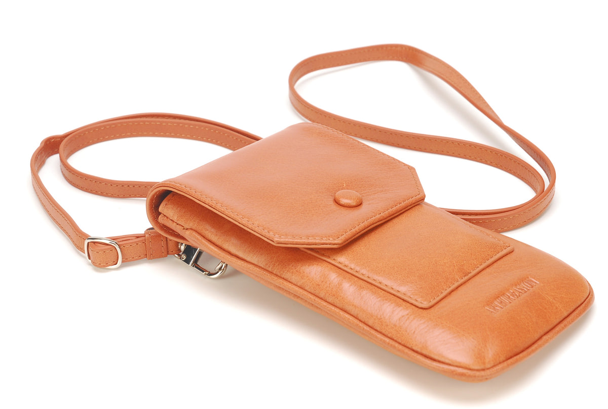 Pochette téléphone en cuir de buffle
