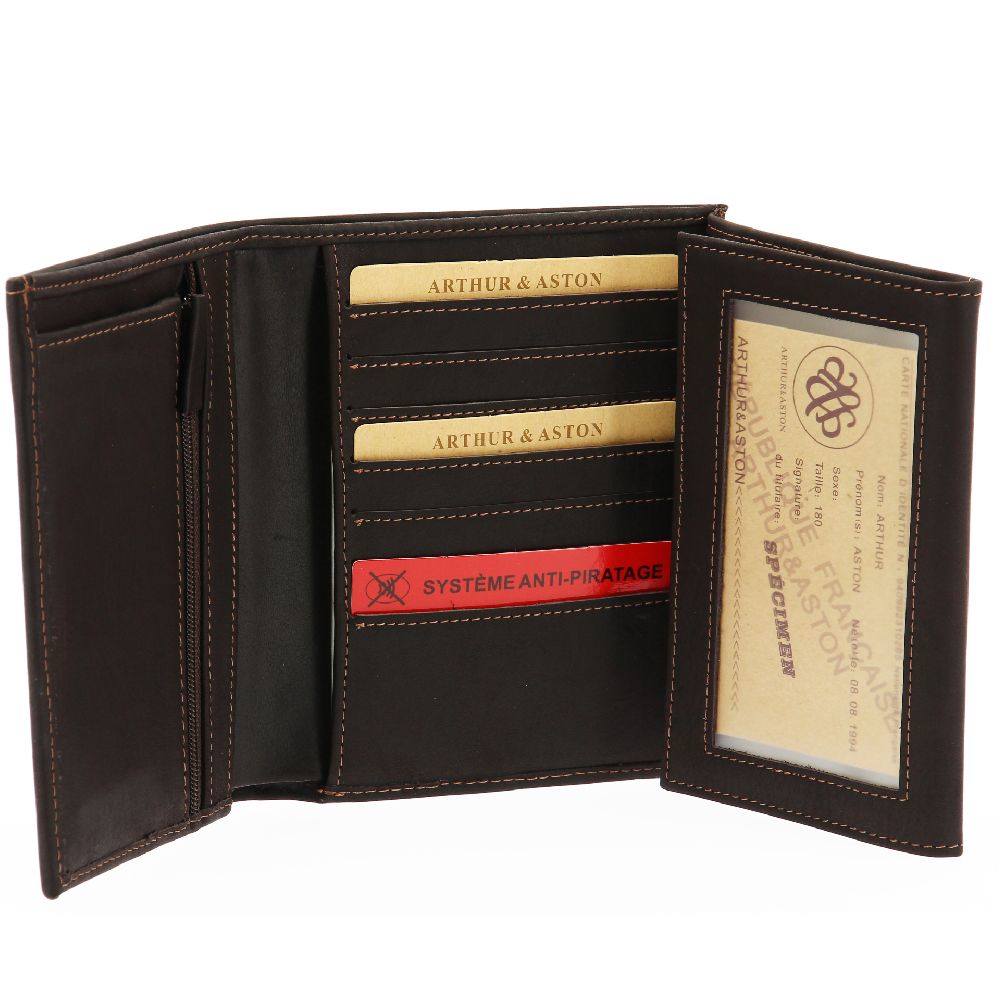 Grand portefeuille Louis en cuir gras