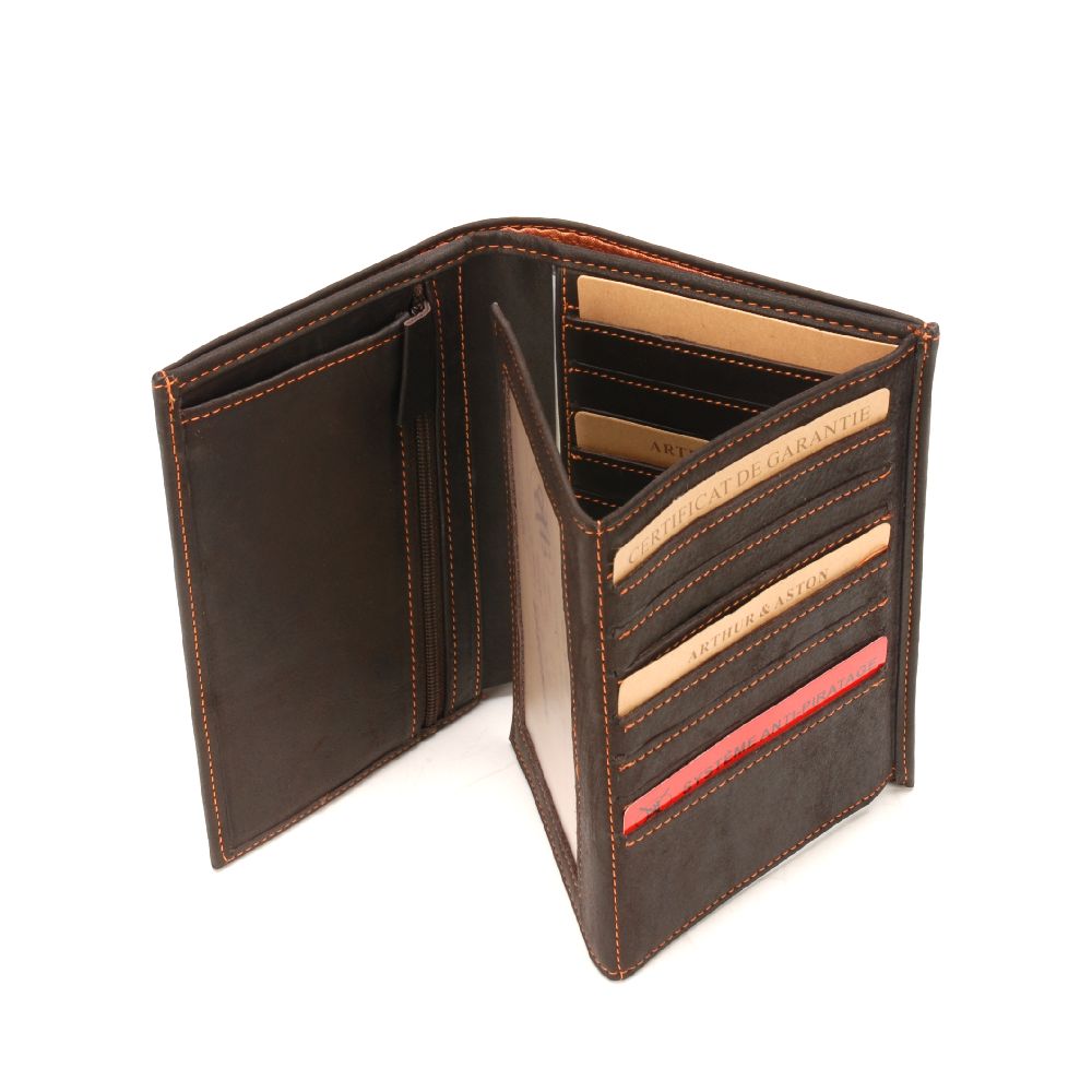 Grand portefeuille Louis en cuir gras