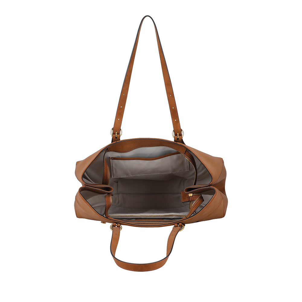 Sac cabas L croûte de cuir Madelena