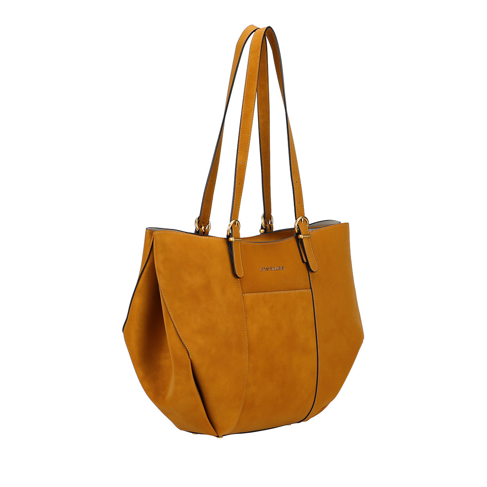 Sac cabas L croûte de cuir Madelena
