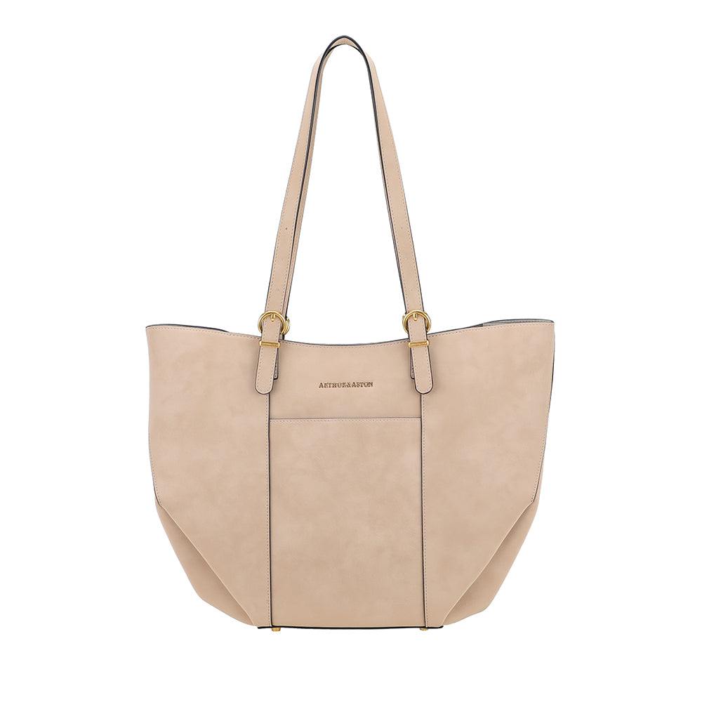 Sac cabas L croûte de cuir Madelena