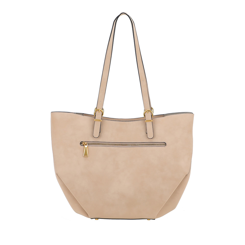Sac cabas L croûte de cuir Madelena