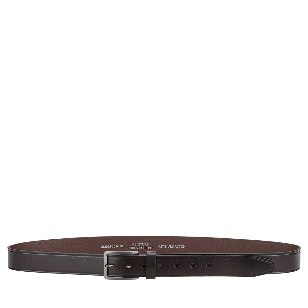 Ceinture homme cuir lisse 2 liserés